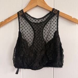 Victoria's Secret Dot Mesh & Lace High Neck Wireless Bralette